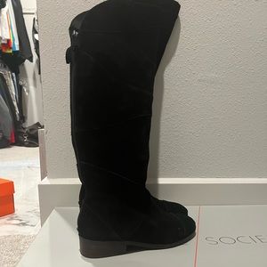 Over the knee suede boots